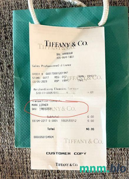 Tiffany & Co Design House szablon paragonu PSD